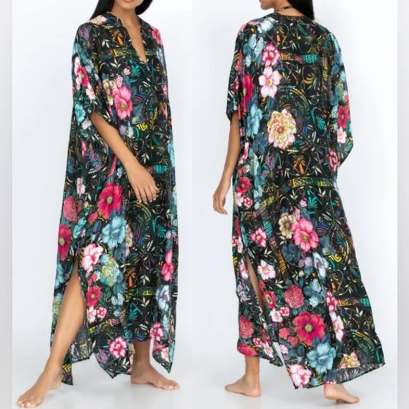 Johnny Was Floral Peace Kaftan small - Picture 5 of 9